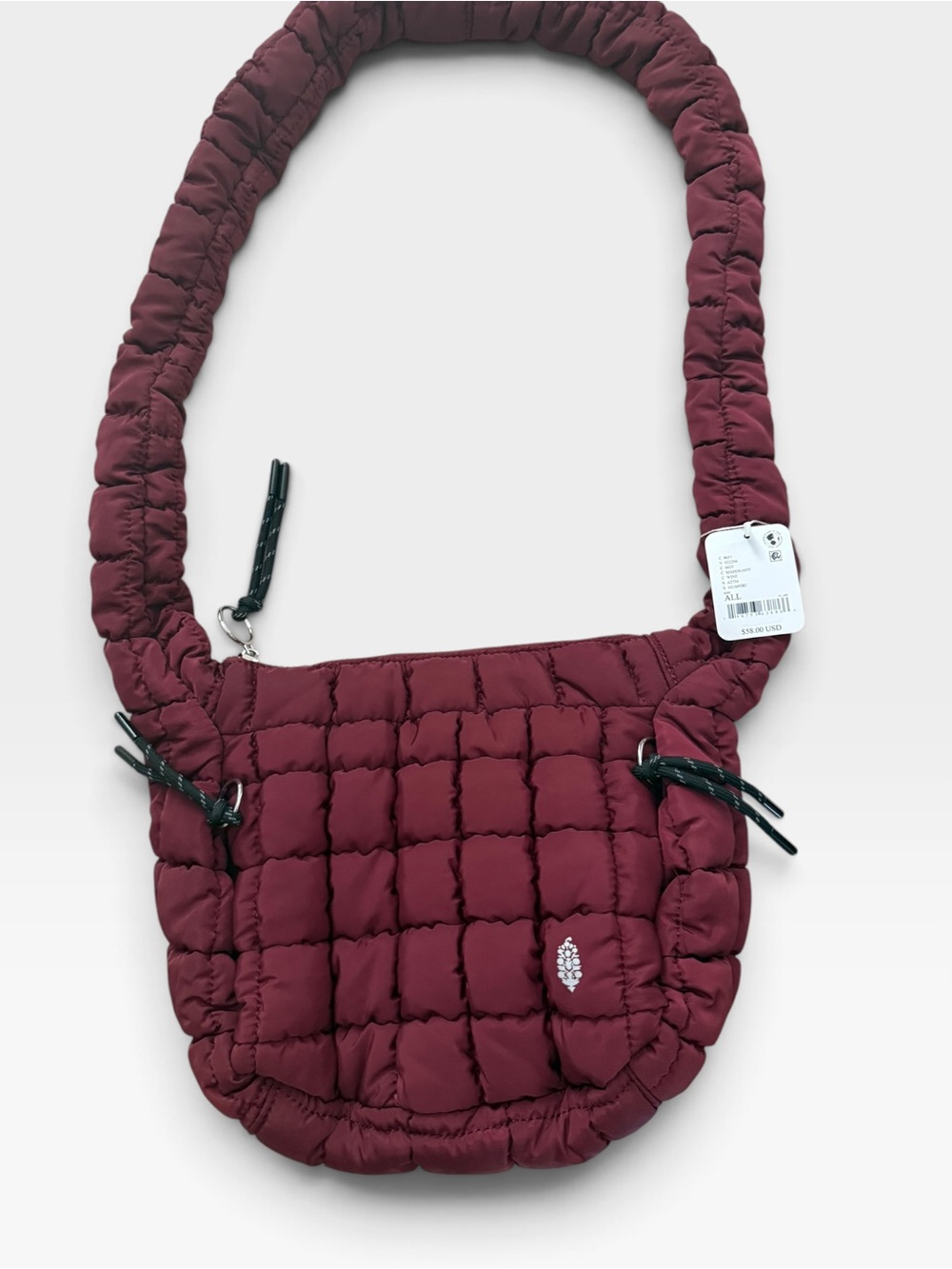 FP NWT Baby Quilted Carry All Purse in Deep Burgundy